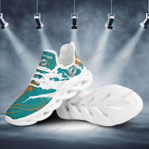 Miami Dolphins Logo Unique Pattern Custom Name 3D Max Soul Sneaker Shoes