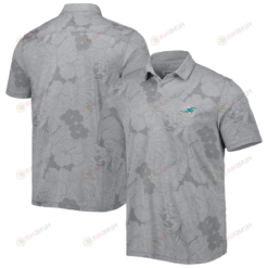 Miami Dolphins Men Polo Shirt Floral Flowers Pattern Printed - Gray