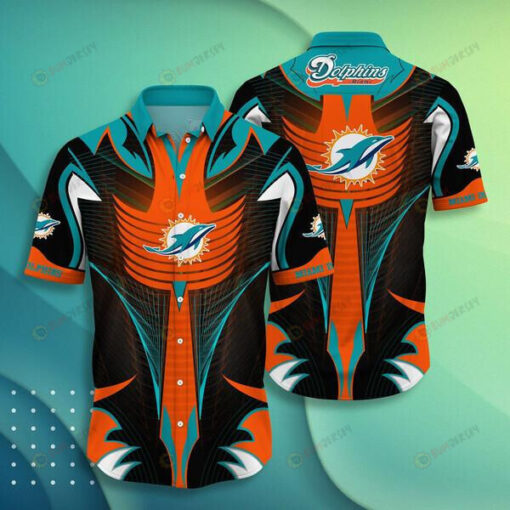 Miami Dolphins Orange And Black Hawaiian Shirt