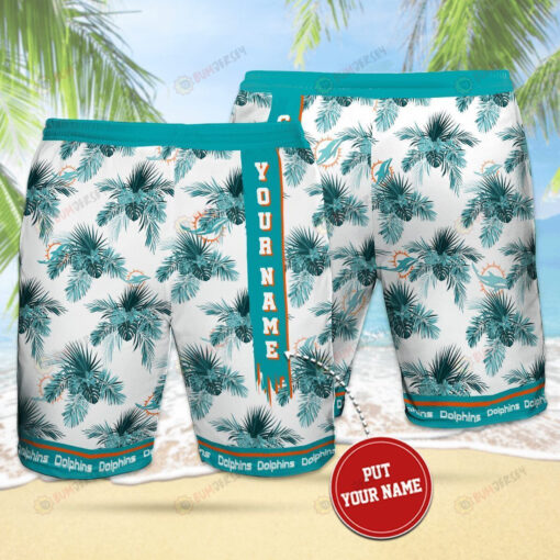 Miami Dolphins Palm Tree Custom Name Hawaiian Shorts Summer Shorts Men Shorts - Print Shorts