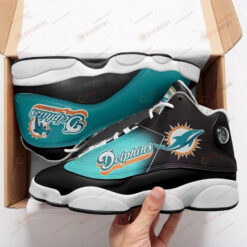 Miami Dolphins Pattern In Black And Turquoise Air Jordan 13 Shoes Sneakers