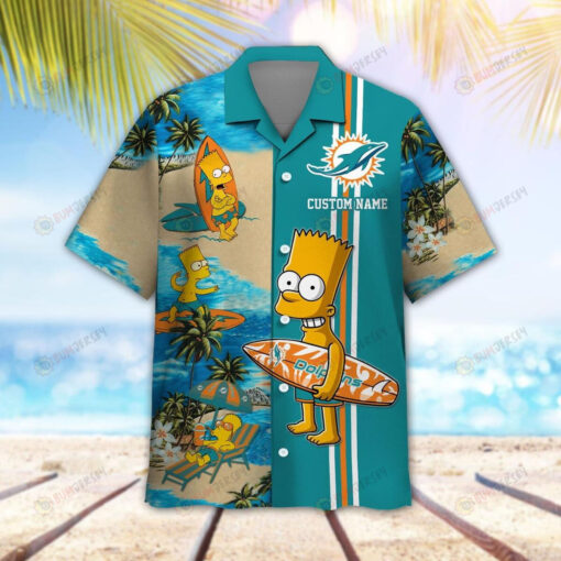 Miami Dolphins Simpsons Custom Name Hawaiian Shirt Set
