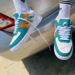 Miami Dolphins Small Logo Pattern Air Force 1 Printed