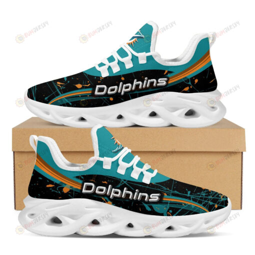 Miami Dolphins Splash Colors Design Pattern 3D Max Soul Sneaker Shoes