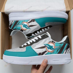 Miami Dolphins Team Logo On Marble Pattern Air Force 1 Shoes Sneaker