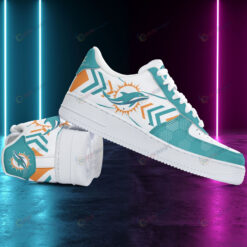 Miami Dolphins Team Logo Pattern Air Force 1 Printed