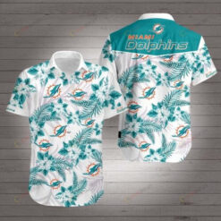 Miami Dolphins Tropical Floral ??3D Printed Hawaiian Shirt
