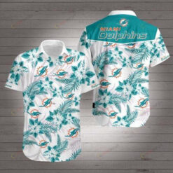Miami Dolphins Tropical Floral Hawaiian Shirt