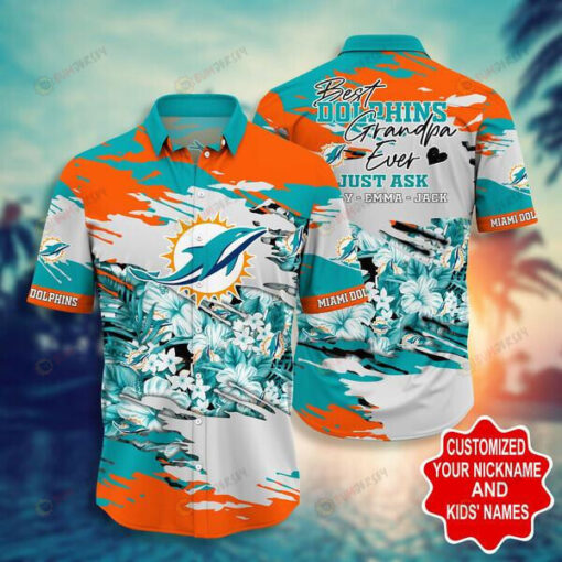 Miami Dolphins Tropical Flower Hawaiian Shirt