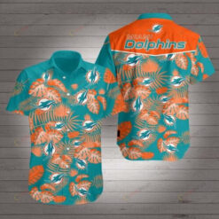 Miami Dolphins Tropical Leave ??3D Printed Hawaiian Shirt
