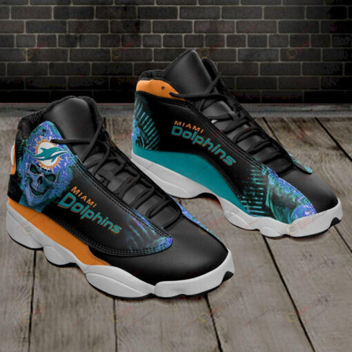 Miami Dolphins With Skull Pattern Air Jordan 13 Shoes Sneakers