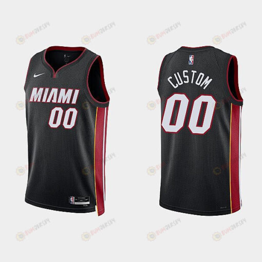Miami Heat 00 Custom 2022-23 Icon Edition Black Men Jersey