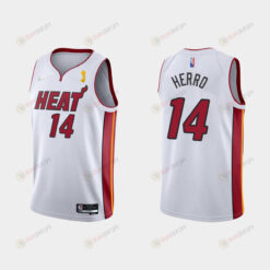 Miami Heat 14 Tyler Herro Champions Cup 2023 Patch White Jersey