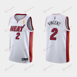 Miami Heat 2 Gabe Vincent Champions Cup 2023 Patch White Jersey