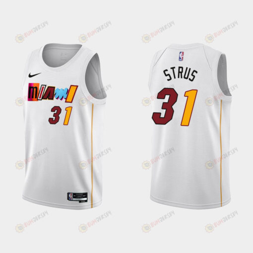 Miami Heat 31 Max Strus 2022-23 City Edition White Men Jersey