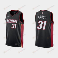 Miami Heat 31 Max Strus 2022-23 Icon Edition Black Men Jersey