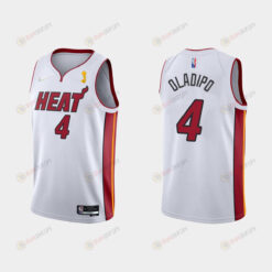 Miami Heat 4 Victor Oladipo Champions Cup 2023 Patch White Jersey