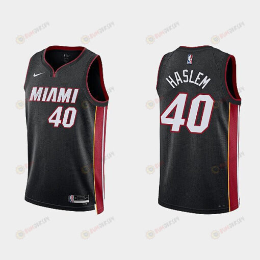 Miami Heat 40 Udonis Haslem 2022-23 Icon Edition Black Men Jersey
