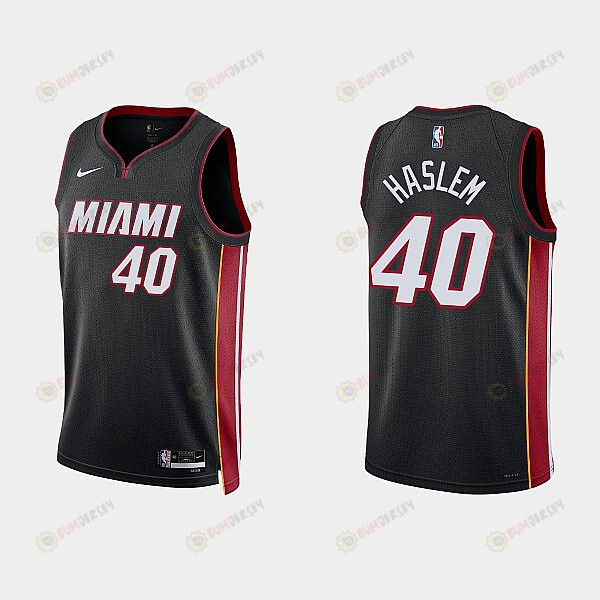 Miami Heat 40 Udonis Haslem 2022-23 Icon Edition Black Men Jersey