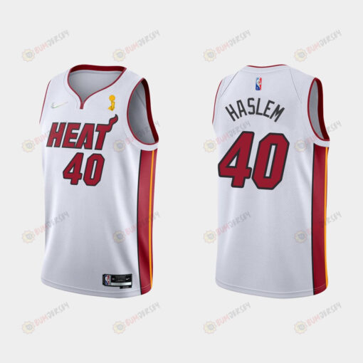 Miami Heat 40 Udonis Haslem Champions Cup 2023 Patch White Jersey