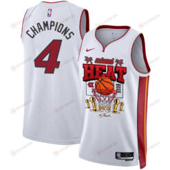 Miami Heat 4th Champions Red Hot Redemption 2023 Swingman Jersey - White