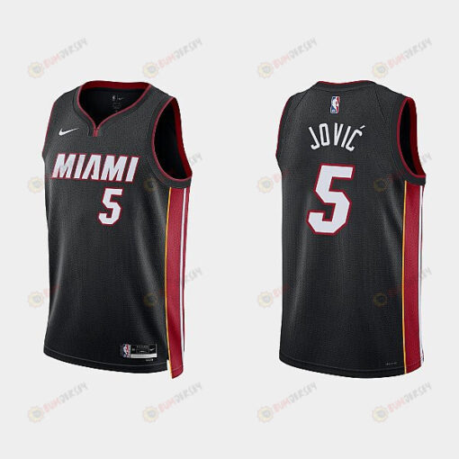 Miami Heat 5 Nikola Jovic 2022-23 Icon Edition Black Men Jersey