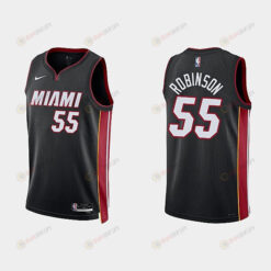 Miami Heat 55 Duncan Robinson 2022-23 Icon Edition Black Men Jersey