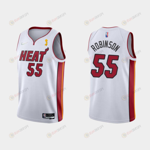 Miami Heat 55 Duncan Robinson Champions Cup 2023 Patch White Jersey