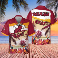 Miami Heat Beach Pattern Colorful Print Hawaiian Shirt