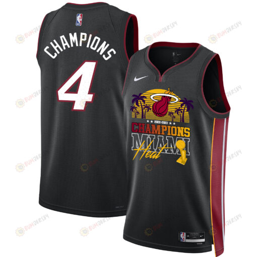 Miami Heat Champions 2023 Swingman Jersey Team Logo - Black