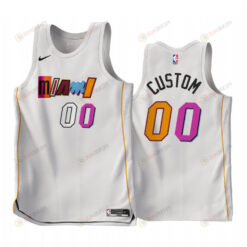 Miami Heat Custom 2022-23 City Edition White 00 Jersey - Men Jersey