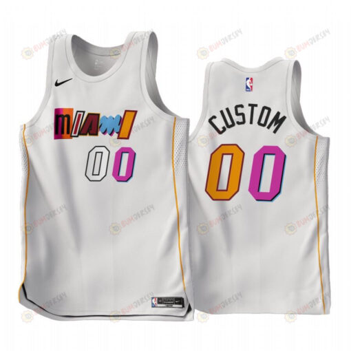 Miami Heat Custom 2022-23 City Edition White 00 Jersey - Men Jersey