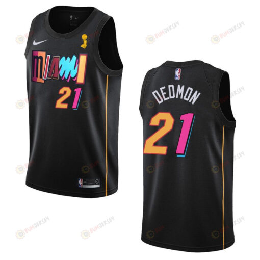 Miami Heat Dewayne Dedmon 28 Champions Cup 2023 Patch Jersey Black