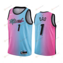 Miami Heat Fathers Day Blue Pink No.1 Dad Jersey