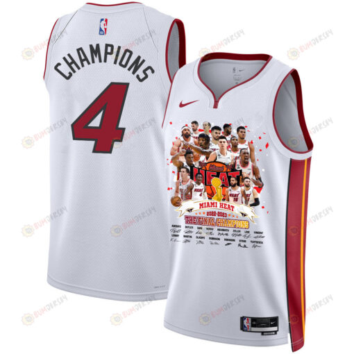 Miami Heat Finals Champions 2023 Swingman Jersey Player Signture - White