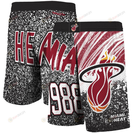 Miami Heat Hardwood Classics Jumbotron Sublimated Shorts - Men's Black