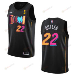 Miami Heat Jimmy Butler 22 Champions Cup 2023 Patch Jersey Black