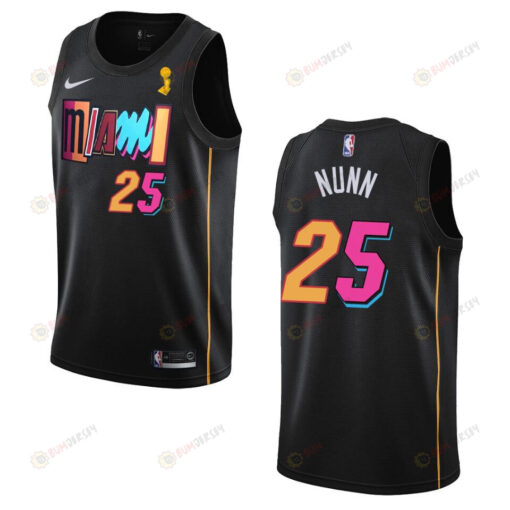 Miami Heat Kendrick Nunn 25 Champions Cup 2023 Patch Jersey Black