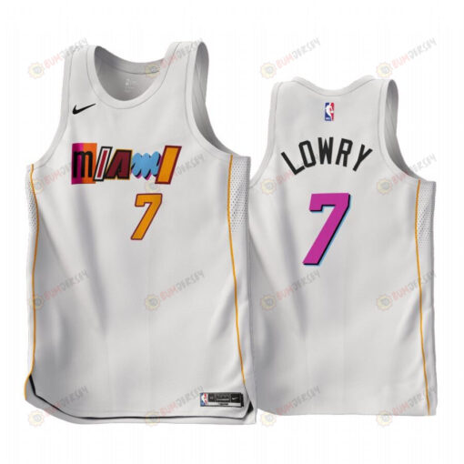 Miami Heat Kyle Lowry 2022-23 City Edition White 7 Jersey - Men Jersey