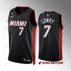 Miami Heat Kyle Lowry 7 2022-23 Icon Edition Black Jersey NO.6 Patch