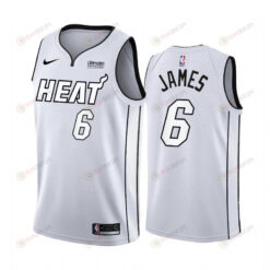 Miami Heat LeBron James White Hot 2022 Playoffs 6 Jersey