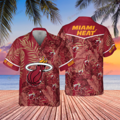 Miami Heat Leaves Tropical Pattern Print Hawaiian Shirt