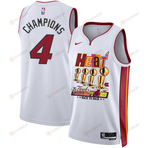 Miami Heat Legacy 4th Back To Back 2023 Champions Swingman Jersey - White