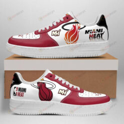 Miami Heat Logo Pattern Air Force 1 Printed In Red White