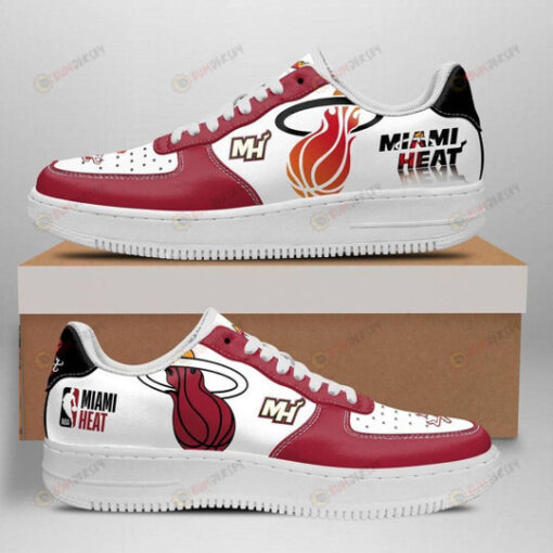 Miami Heat Logo Pattern Air Force 1 Printed In Red White
