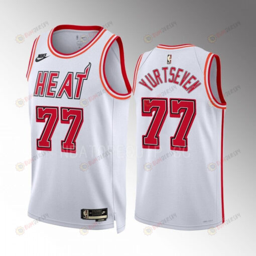 Miami Heat Omer Yurtseven 77 2022-23 Classic Edition White Men Jersey Swingman