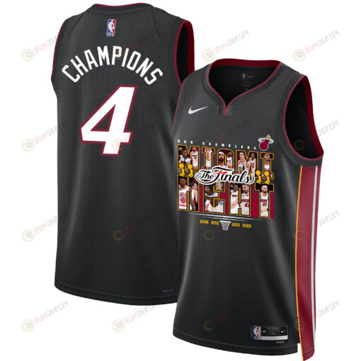 Miami Heat The 2023 Champions' Badge For Miami Swingman Jersey - Black