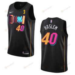 Miami Heat Udonis Haslem 40 Champions Cup 2023 Patch Jersey Black