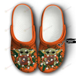 Miami Hurricanes Baby Yoda Custom Name Crocs Classic Clogs Shoes - AOP Clog