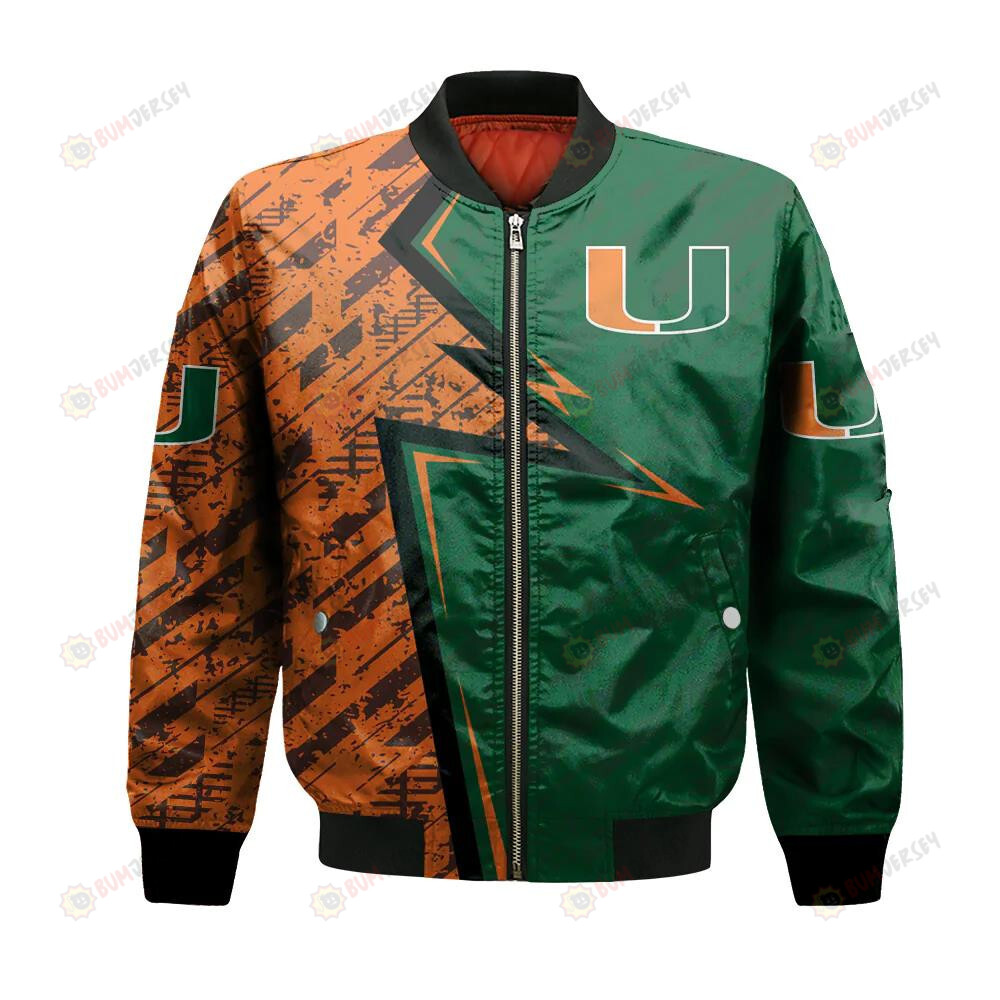 Miami Hurricanes Bomber Jacket 3D Printed Abstract Pattern Sport
